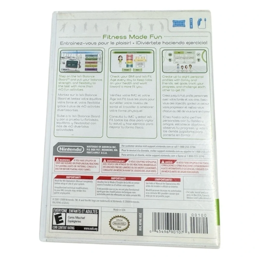 Nintendo Wii Wii Fit Fitness Video Game Great Condition Workout Exercise